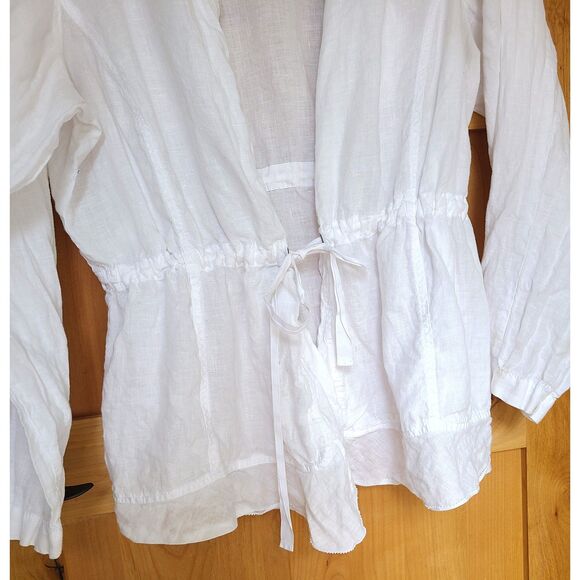 Eileen Fisher 100% Linen 1X White Lightweight Jacket Minimalist Quiet Luxury - Picture 5 of 5